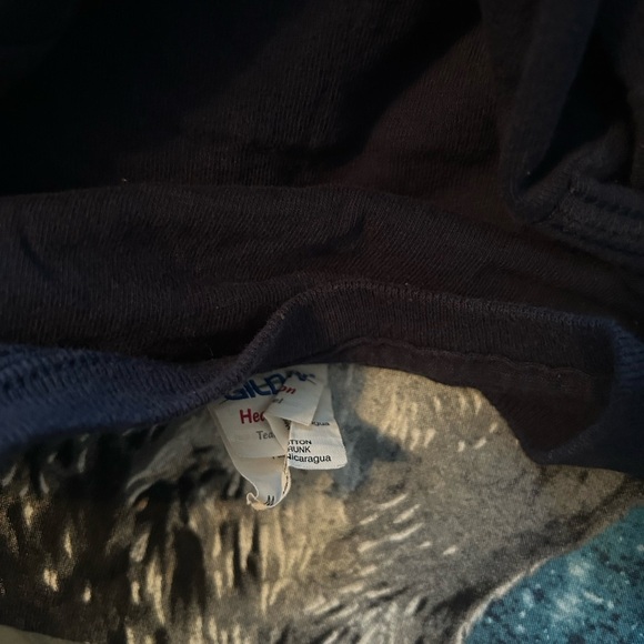 Vintage Wolf Pack Blue Moon Graphic T-Shirt Rare Big Print Wolves Nature Size L - Picture 4 of 4